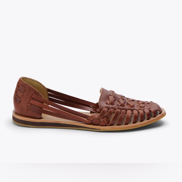 SOLD NEW NISOLO Womens Huarache Leather Sandals In Brandy $138 MSRP - Picture 4 of 13